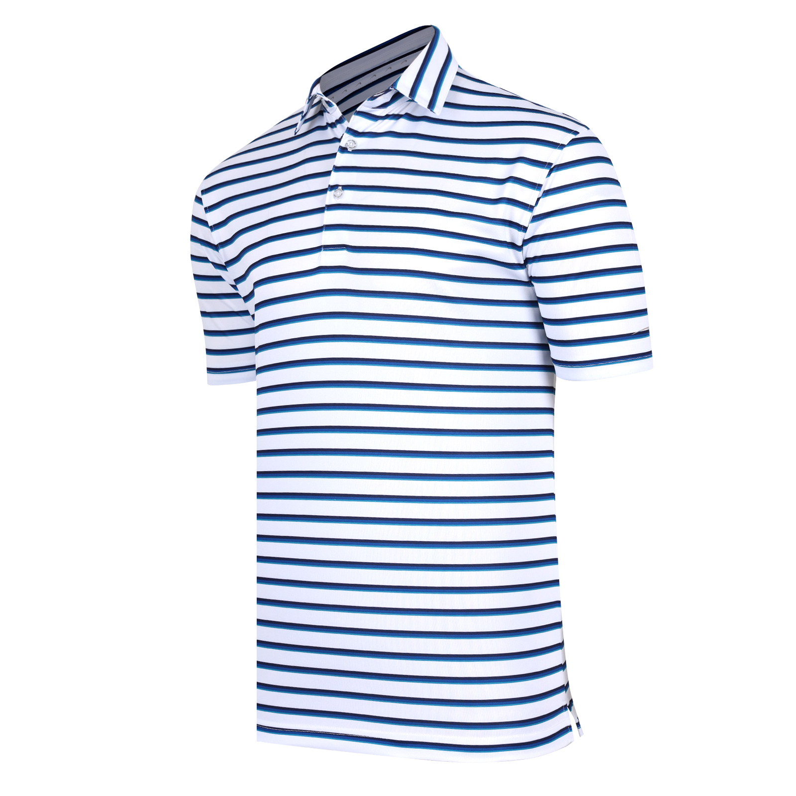 White Stripe Knit Polo